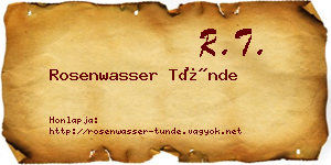 Rosenwasser Tünde névjegykártya